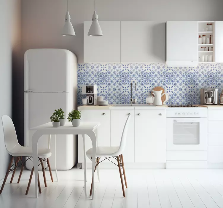 Fliesen Aufkleber blaues Porzellanmuster - TenStickers