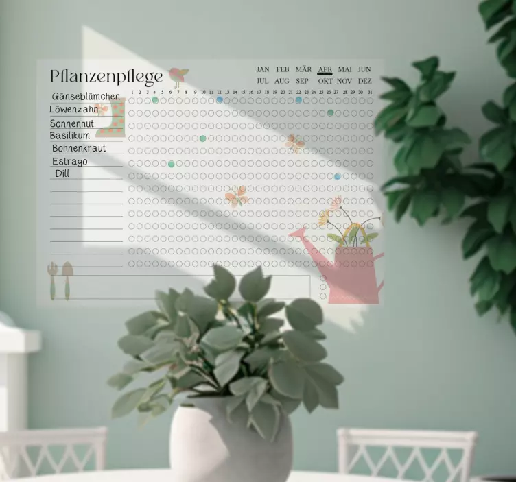 Wandtattoo Pflanzen Whiteboard Pflanzenpflege - TenStickers