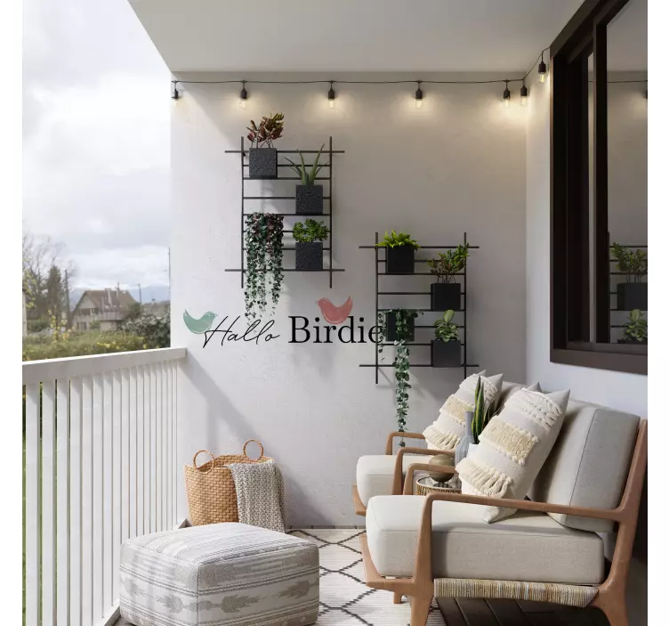 Wandaufkleber Hello Birdie - TenStickers