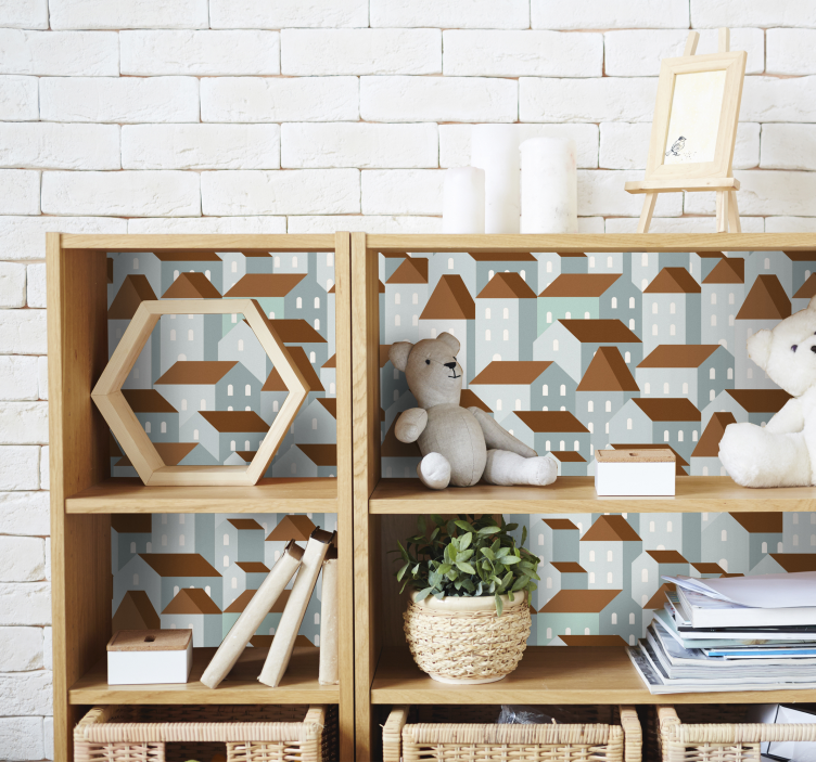 Möbelfolie illustration eines Dorfes - TenStickers