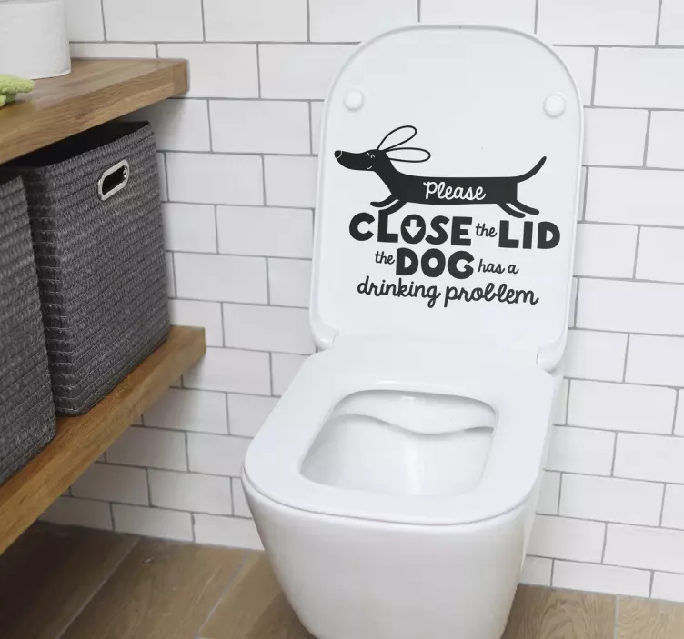 Wandtattoo Haustier schließe den Deckel Hund - TenStickers