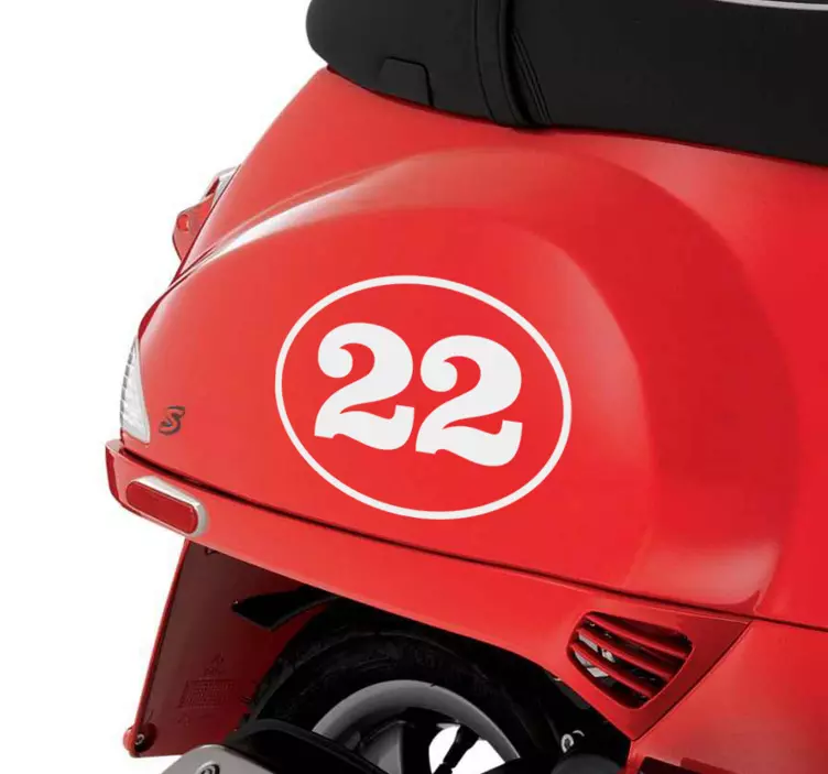 Personalisierbare Nummer Motorrad Aufkleber - TenStickers