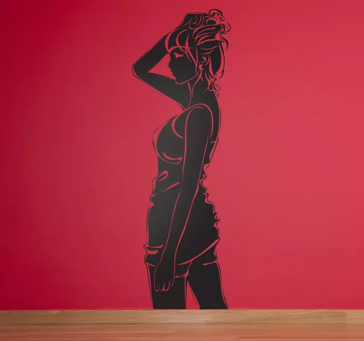 Wandtattoo Silhoulette Frau von hinten - TenStickers