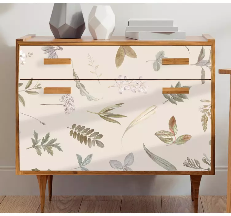 Möbelfolie Vintage Laubmuster - TenStickers