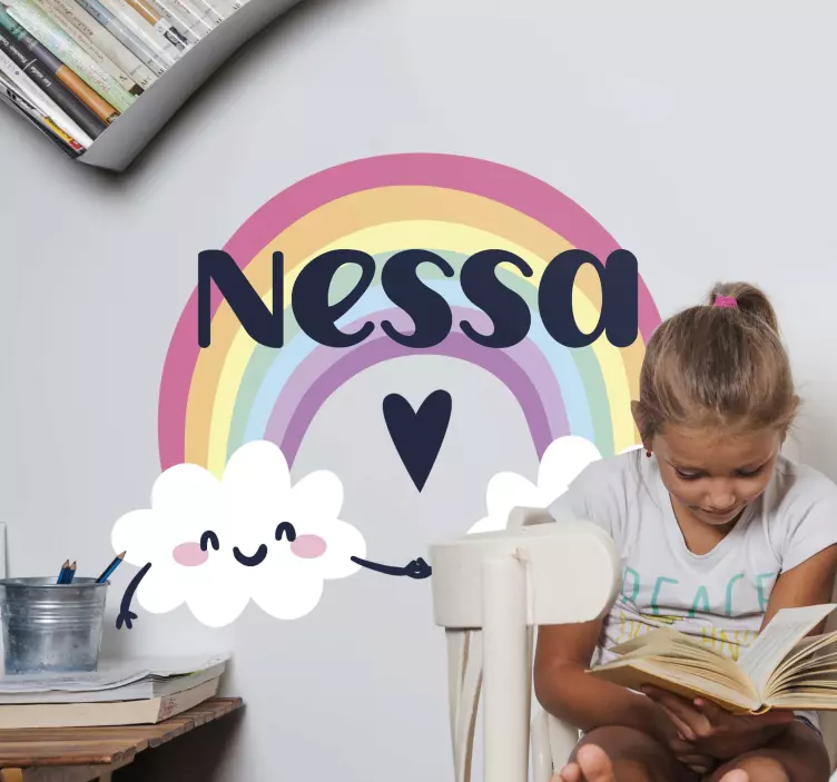 Kinderzimmer Wandtattoo Personalisierter name im regenbogen - TenStickers