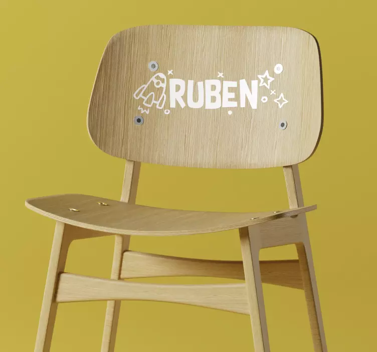 Wandtattoo Kinderzimmer Rakete mit Namen - TenStickers