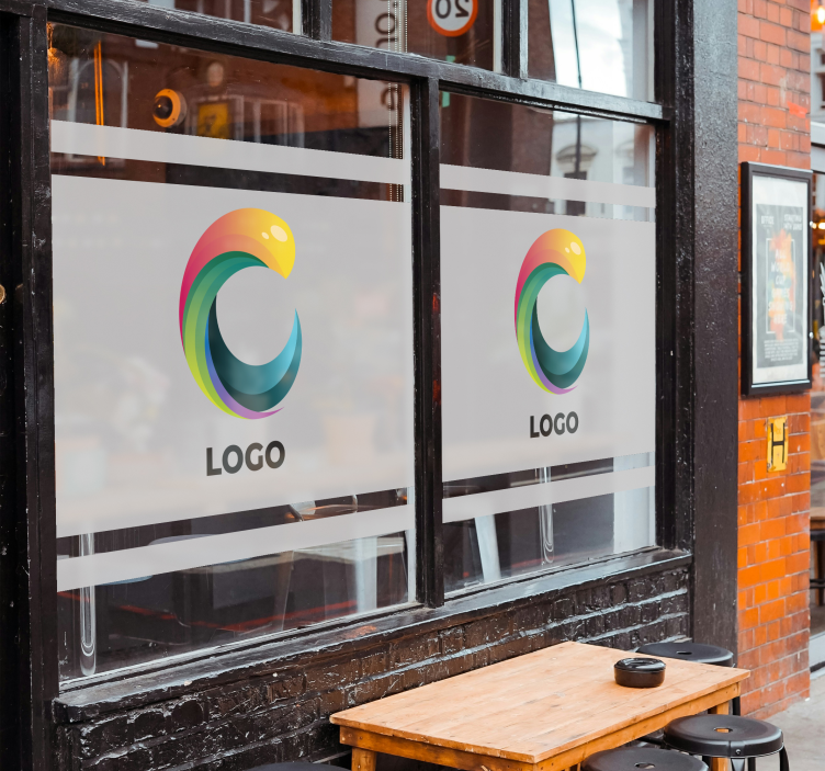 Milchglas Schaufensteraufkleber mit personalisiertem Logo - TenStickers