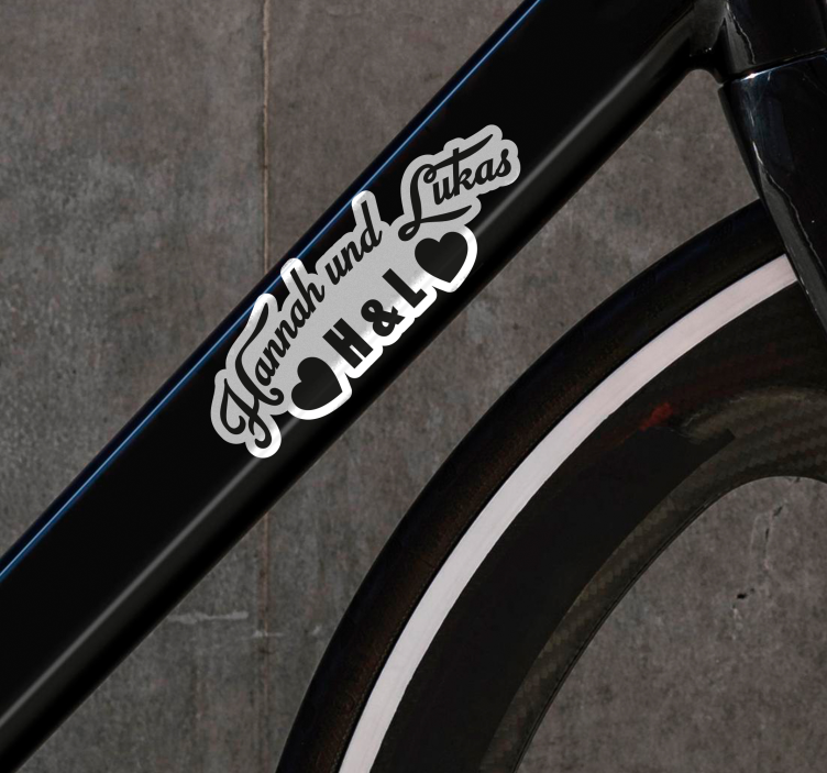 Namensaufkleber Fahrrad Paarnamen - TenStickers
