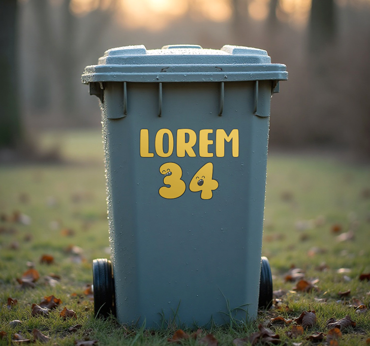 Mülltonnen Aufkleber Glückliche cartoon-zahlen - TenStickers