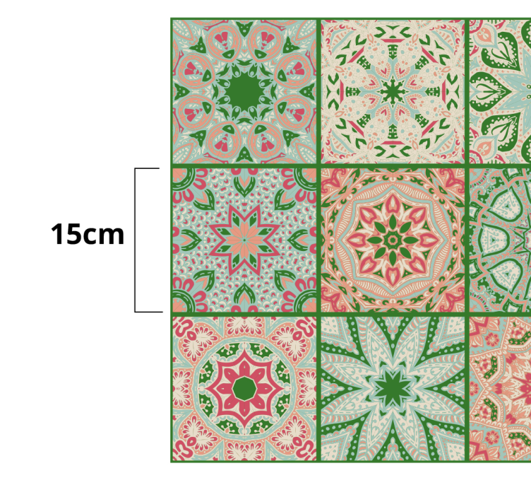 Klebefolie Möbel Kachelmuster in bunten Farben - TenStickers