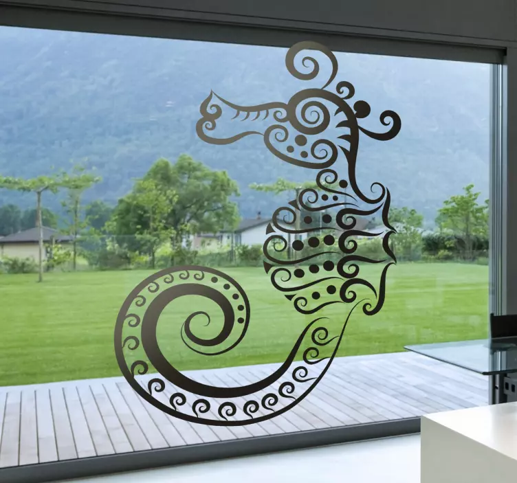 Abstraktes Seepferdchen Aufkleber - TenStickers