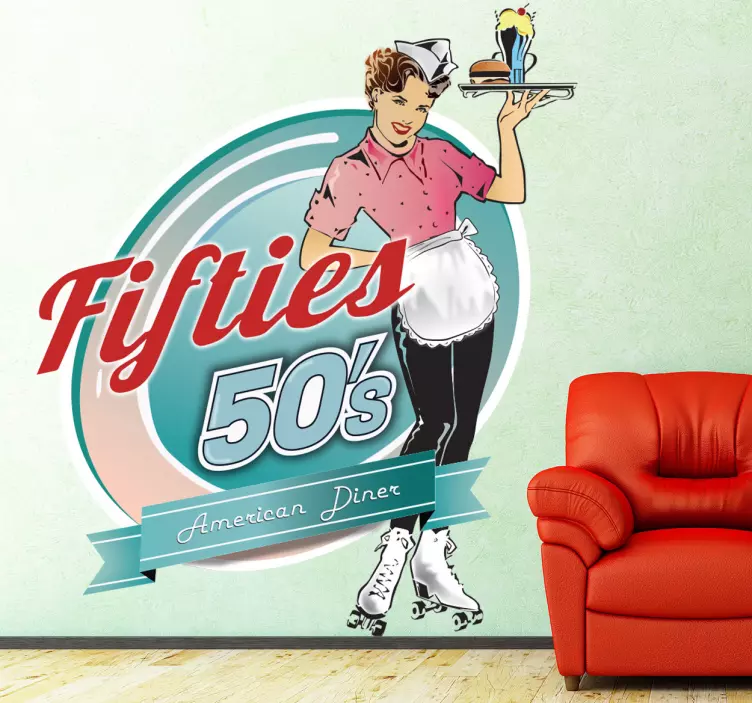 Amerikanische Kellnerin Wandsticker - TenStickers