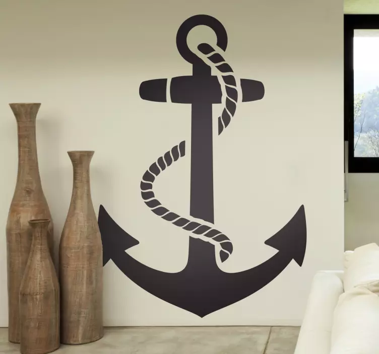 Wandtattoo maritim Wohnzimmer Anker - TenStickers
