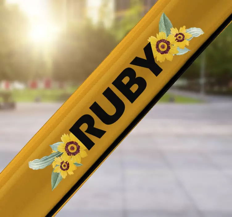 Personalisierbarer sonnenblumenfahrradaufkleber - TenStickers
