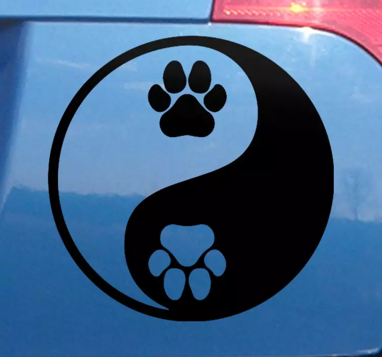 Autoaufkleber Hundepfote yin yang - TenStickers