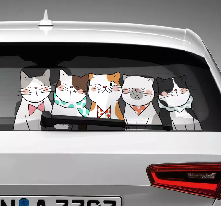 Autoaufkleber Katzen Cartoon - TenStickers