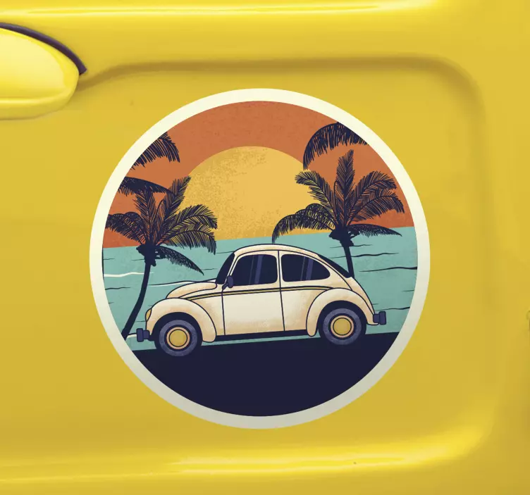 Autoaufkleber Retro Sonnenuntergang - TenStickers