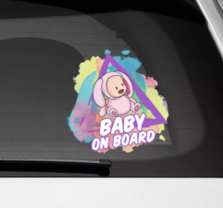 Aufkleber Baby on Board Splatter Stil - TenStickers