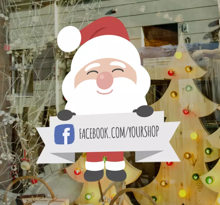 Schaufensteraufkleber Weihnachten Facebook-Namen - TenStickers