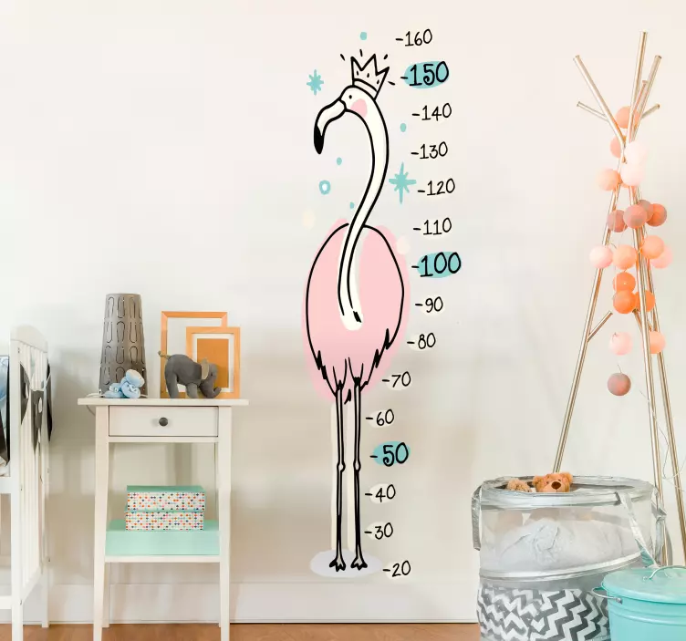 Aufkleber Flamingo Messlatte - TenStickers