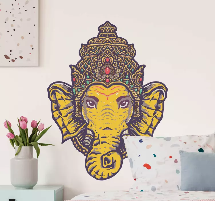 Wandtattoo floral Ganesha im mandala-stil - TenStickers