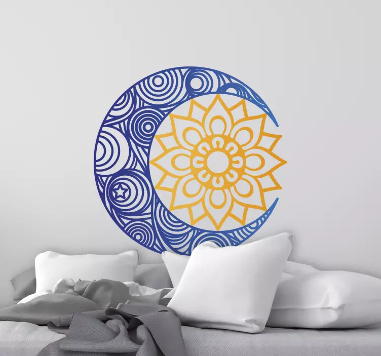 Wandtattoo floral Tag und nacht mandala - TenStickers