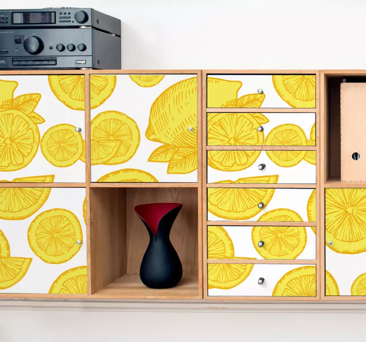 Aufkleber Früchte zitronenscheibenmuster - TenStickers