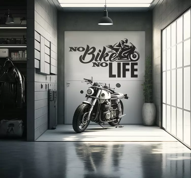 Wandtattoo Garage No bike No life - TenStickers