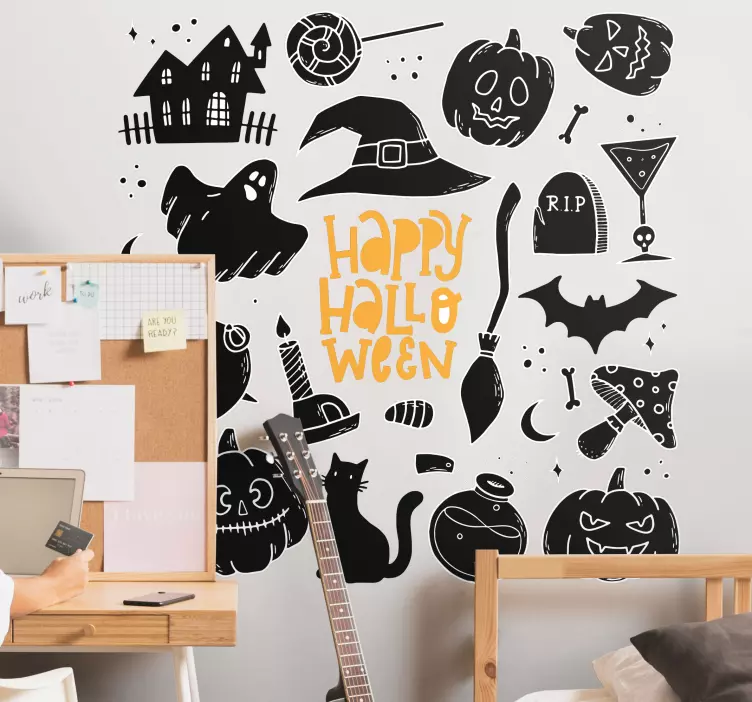 Aufkleber Halloween gruselige elemente - TenStickers