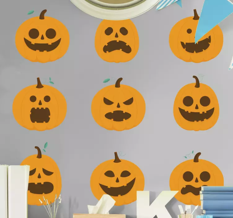 Aufkleber Halloween kürbisgesichtsvariationen - TenStickers