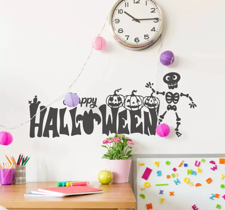 Aufkleber halloween skelett deko frohes halloween - TenStickers
