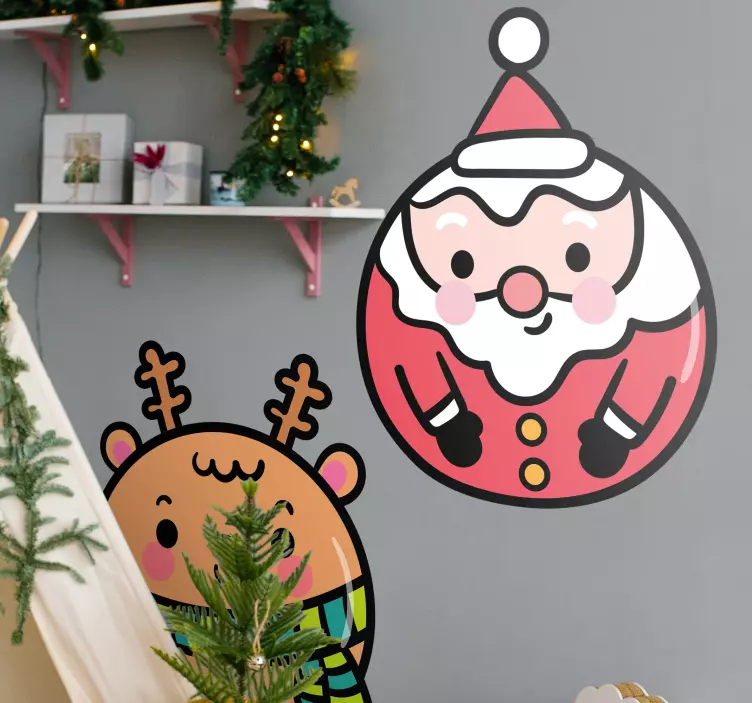Aufkleber Halloween weihnachtsmann und rentier - TenStickers