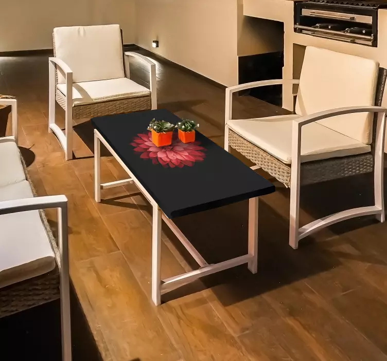 Aufkleber Ikea Tisch Rote Blume - TenStickers