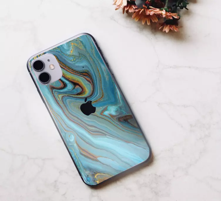 Iphone Aufkleber Blauer marmor - TenStickers