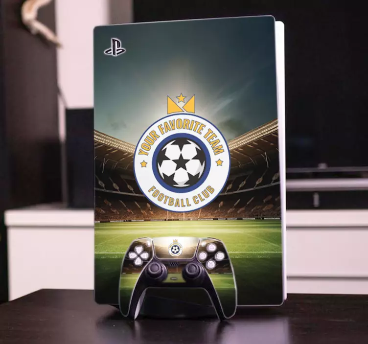 PS5 Skin Fußballstadion mit personalisierbarem Wappen - TenStickers