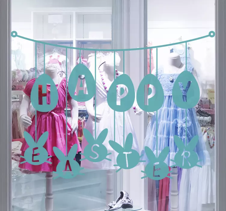 Aufkleber Leine Happy Easter - TenStickers