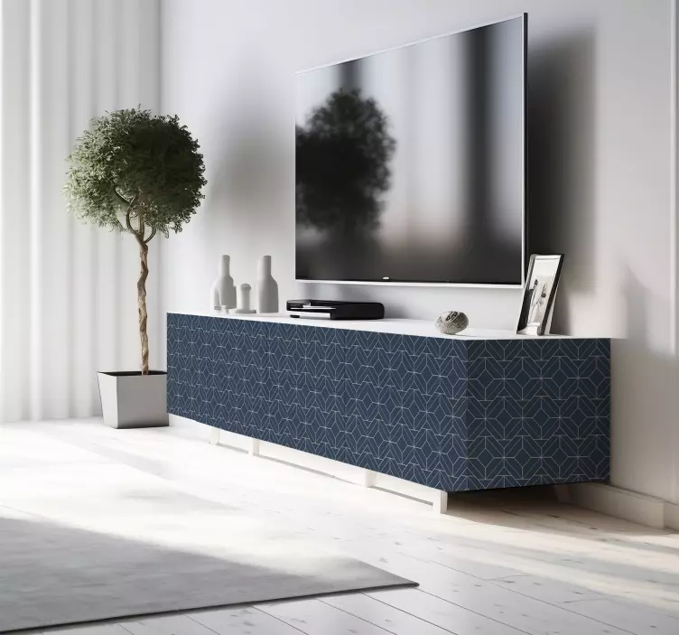 Wandtattoo Linie blauer Art Deco - TenStickers