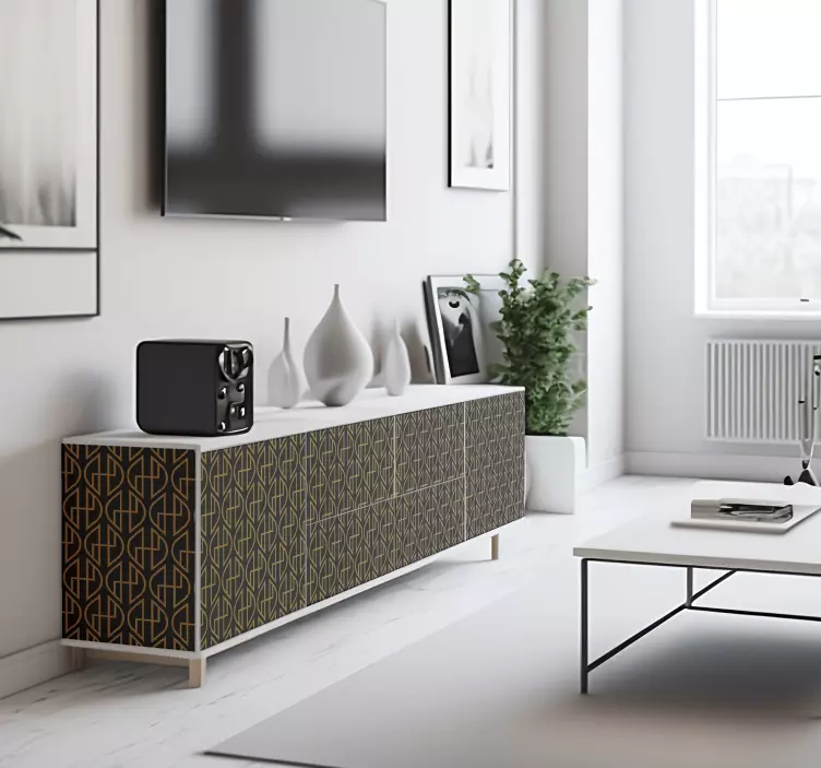 Wandtattoo Linie schwarze und goldene Linien - TenStickers