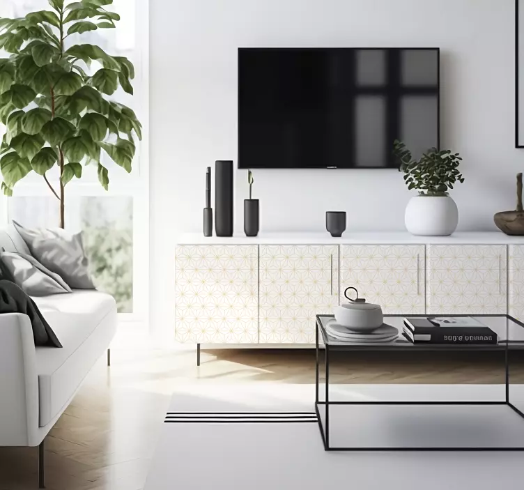 Wandtattoo Linie weiße und goldene Linien - TenStickers