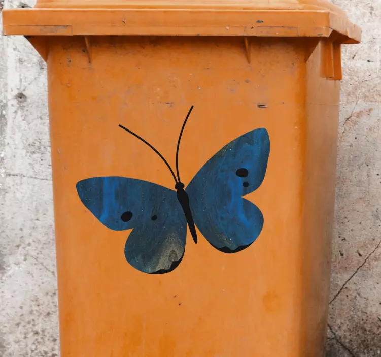 Mülltonnen Aufkleber Blauer glitzer schmetterlingsflügel - TenStickers