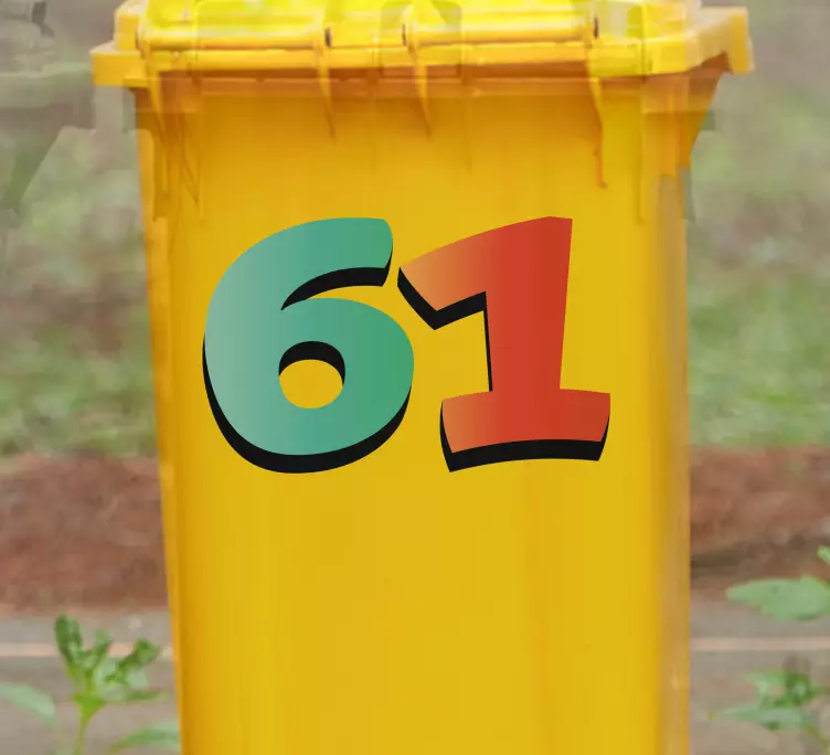 Mülltonnen Aufkleber Cartoon-zahlen im bunten stil - TenStickers