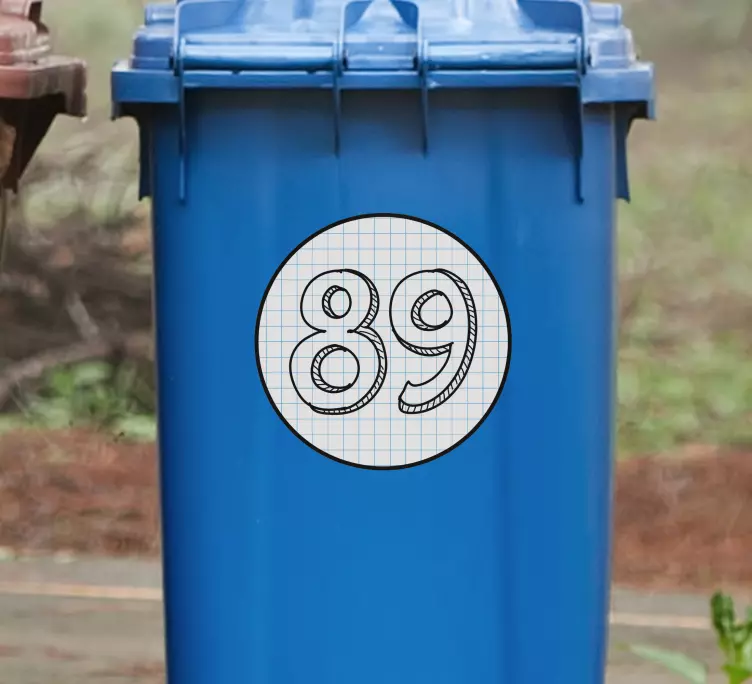 Mülltonnen Aufkleber Handgezeichnete zahlen - TenStickers
