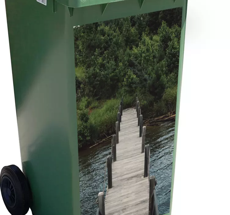 Aufkleber Mülltonne malerischer holzweg - TenStickers