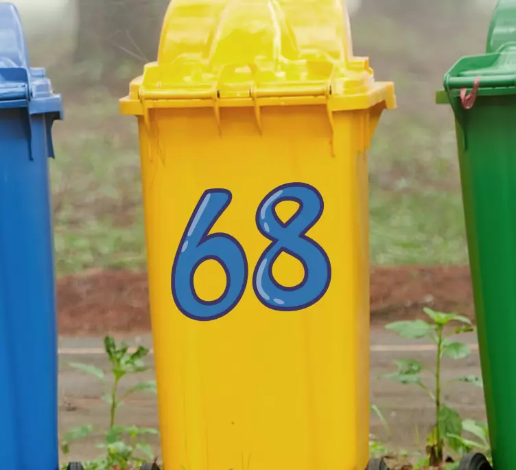 Mülltonnen Aufkleber Zahlen in blau - TenStickers
