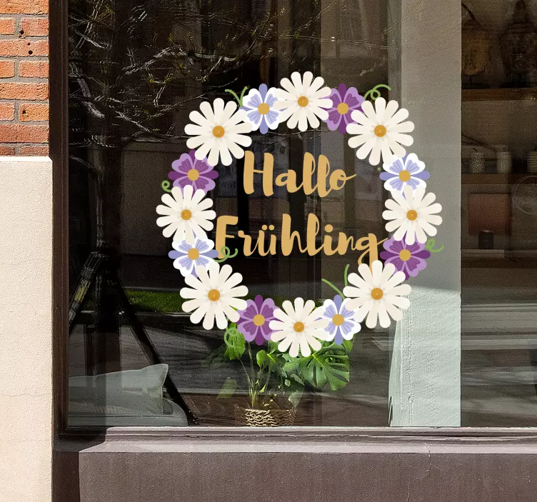 Schaufenster Aufkleber hallo frühling - TenStickers