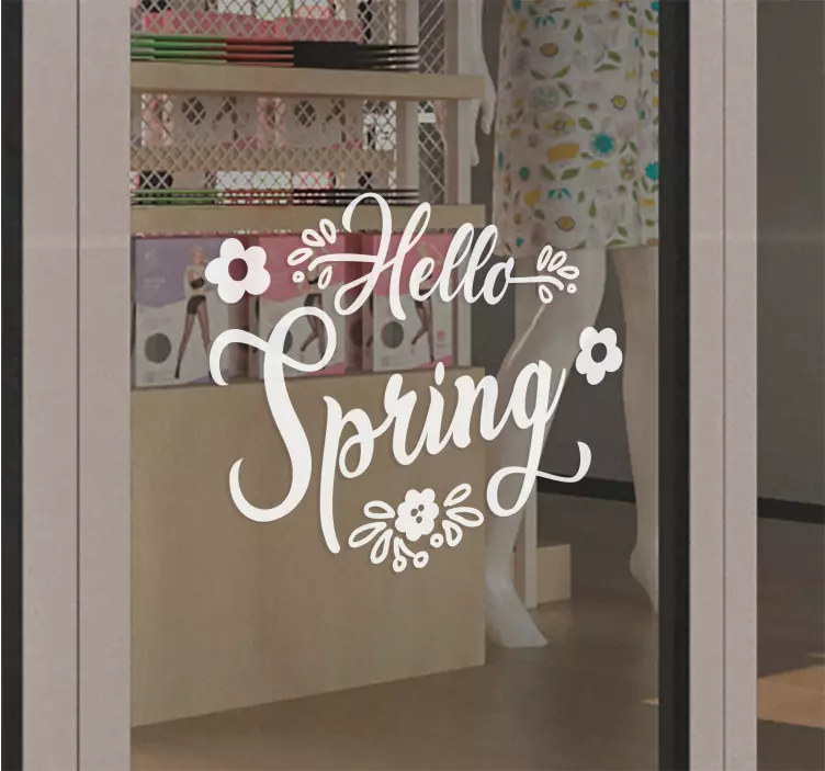 Schaufenster Aufkleber hallo frühling - TenStickers
