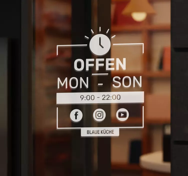 Öffnungszeiten Aufkleber Social Media - TenStickers