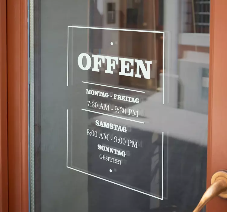 Öffnungszeiten Aufkleber stylisch - TenStickers