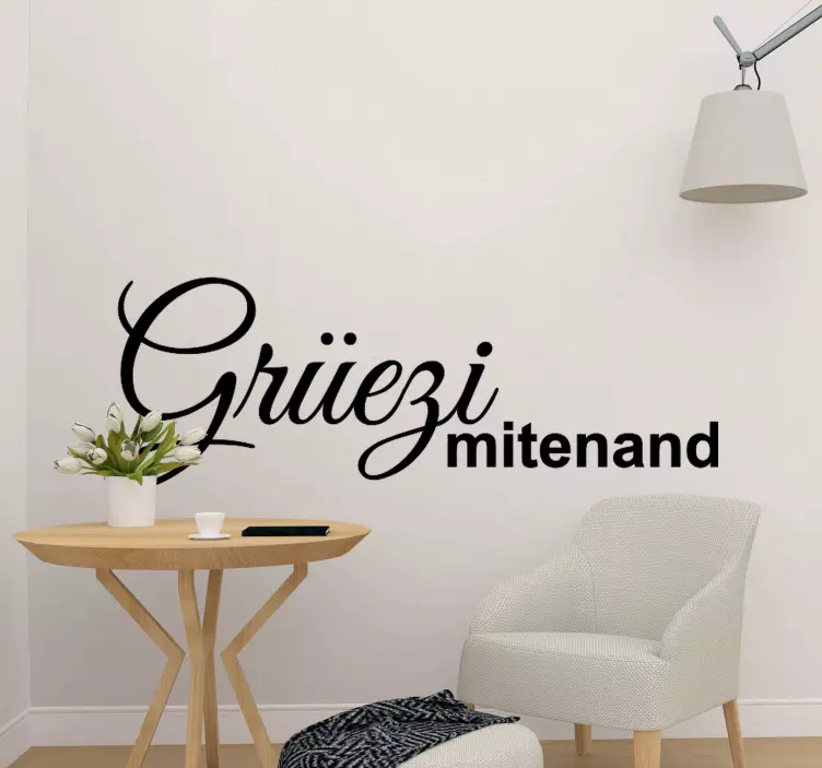Wandtattoo Text Grüezi mitenand text - TenStickers