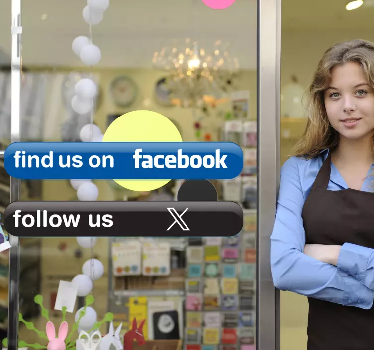 Aufkleber Twitter und Facebook - TenStickers